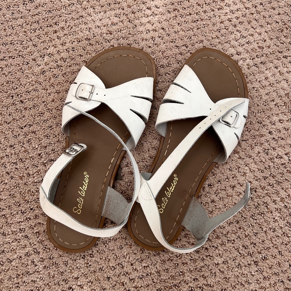 Saltwater Sandals White Size 7